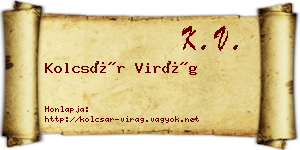 Kolcsár Virág névjegykártya