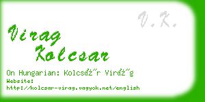 virag kolcsar business card